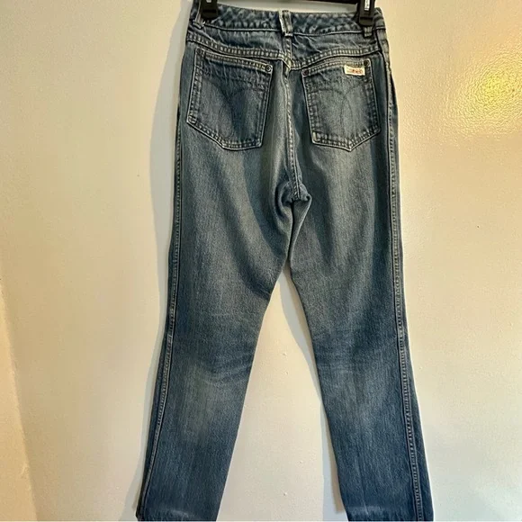 Vintage Calvin Klein Denim Jeans High Waist Straight Leg Jeans Light Wash - Picture 3 of 8